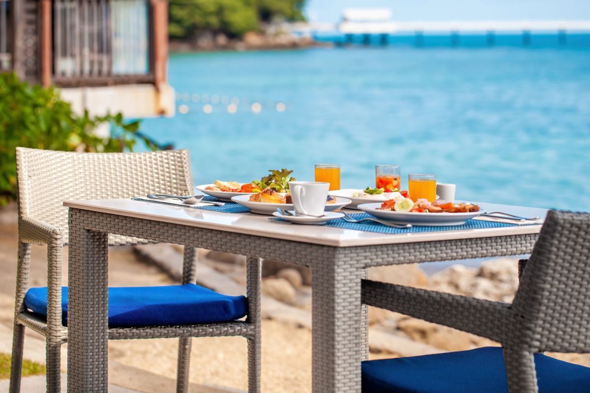 breakfast table on the beach